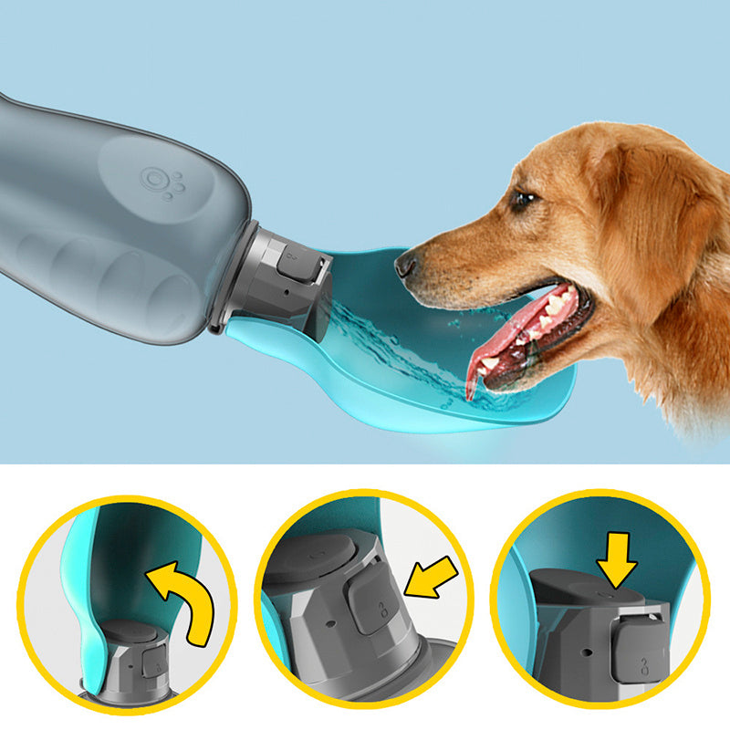 800ml Portable Dog Water Bottle with Foldable Bowl