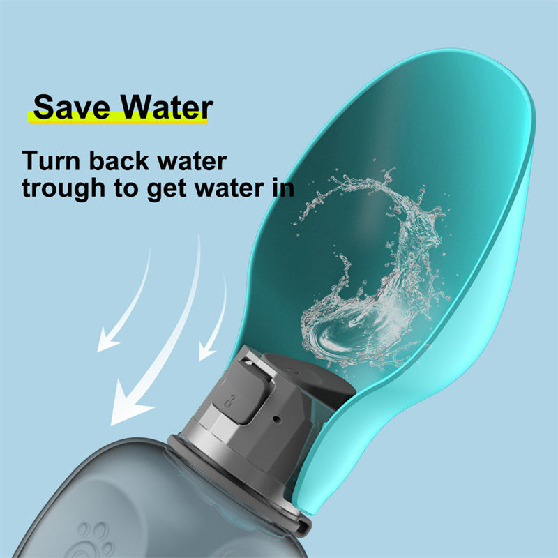 800ml Portable Dog Water Bottle with Foldable Bowl