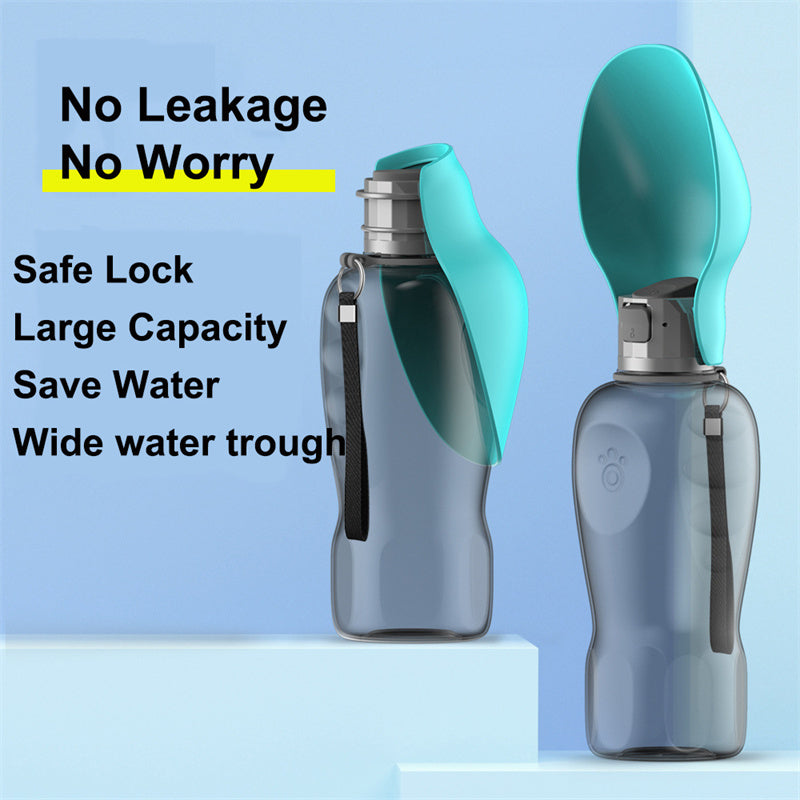800ml Portable Dog Water Bottle with Foldable Bowl
