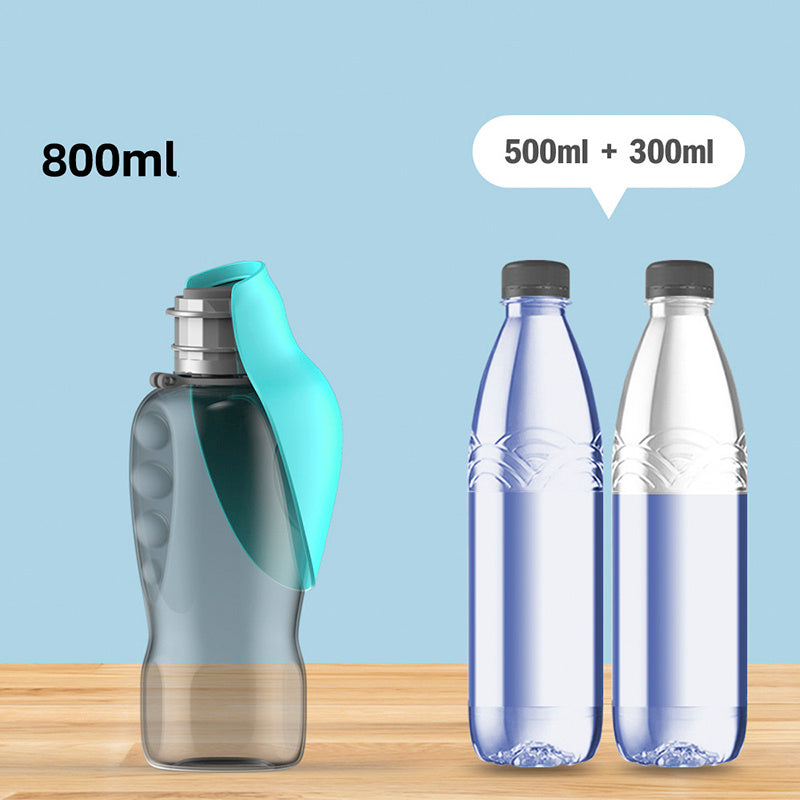 800ml Portable Dog Water Bottle with Foldable Bowl